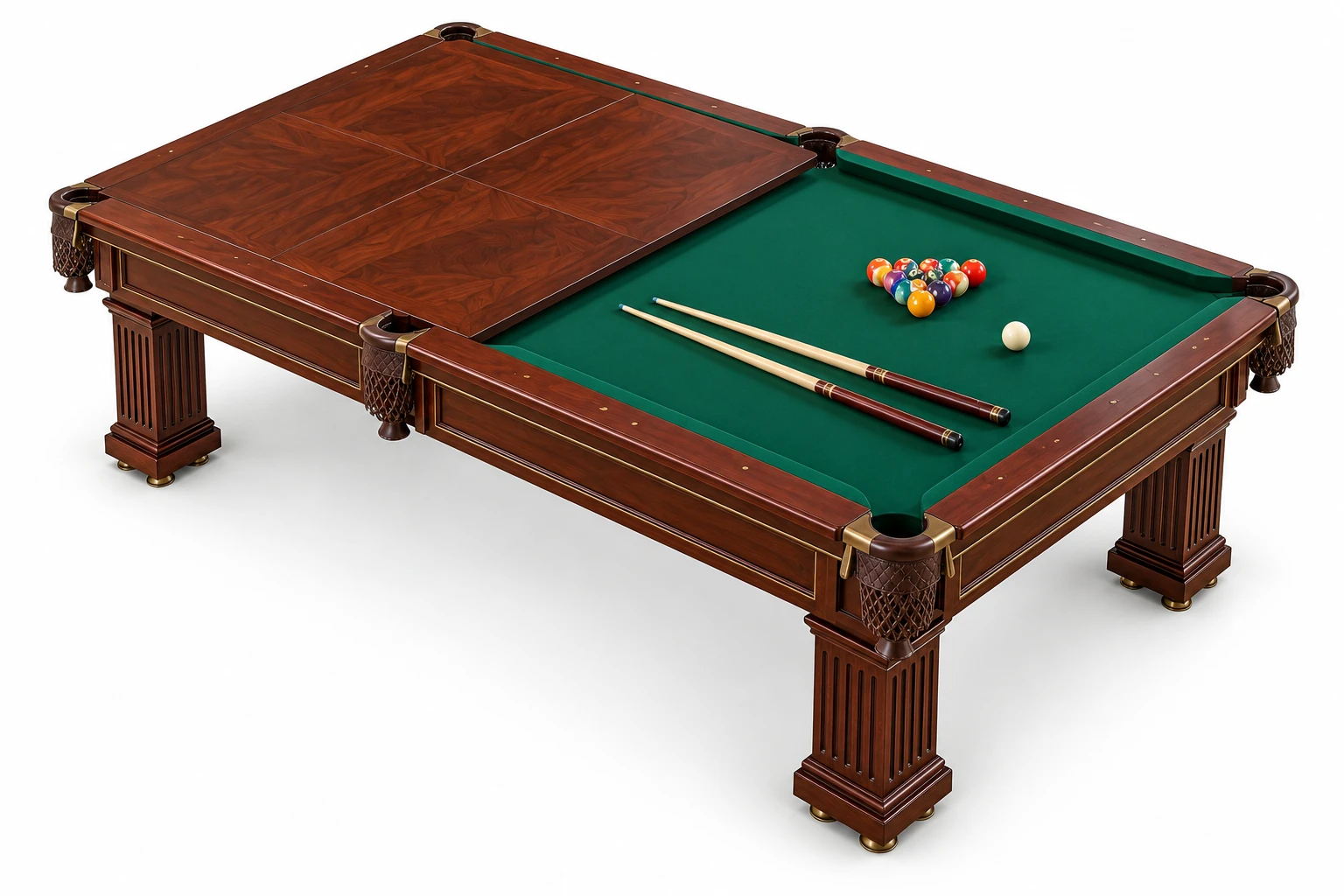 Sapelli History V4 yemek masasına dönüşebilen klasik profesyonel bilardo masası beyaz fonlu ürün görseli Sapelli History V4 yemek masasına dönüşebilen klasik profesyonel bilardo masası beyaz fonlu ürün görseli