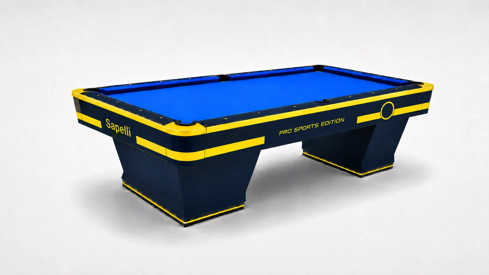 Sapelli Pro Sports Edition - Sarı Lacivert - profesyonel bilardo masası - Türkiye Bilardo Sanayi üretimi Sapelli modeli - ürün katalog fotoğrafı Sapelli Pro Sports Edition - Sarı Lacivert - profesyonel bilardo masası - Türkiye Bilardo Sanayi üretimi Sapelli modeli - ürün katalog fotoğrafı