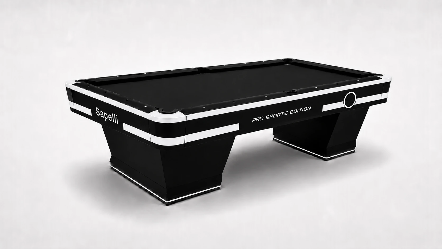 Sapelli Pro Sports Edition - Siyah Beyaz - profesyonel bilardo masası - Türkiye Bilardo Sanayi üretimi Sapelli modeli - ürün katalog fotoğrafı Sapelli Pro Sports Edition - Siyah Beyaz - profesyonel bilardo masası - Türkiye Bilardo Sanayi üretimi Sapelli modeli - ürün katalog fotoğrafı